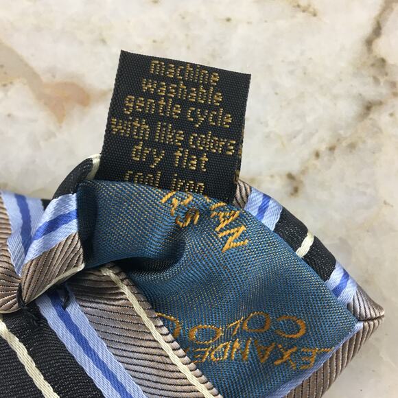 ALEXANDER JULIAN, COLOURS, POLYESTER BLUE TAN, REGIMENT TIE - Picture 6 of 14